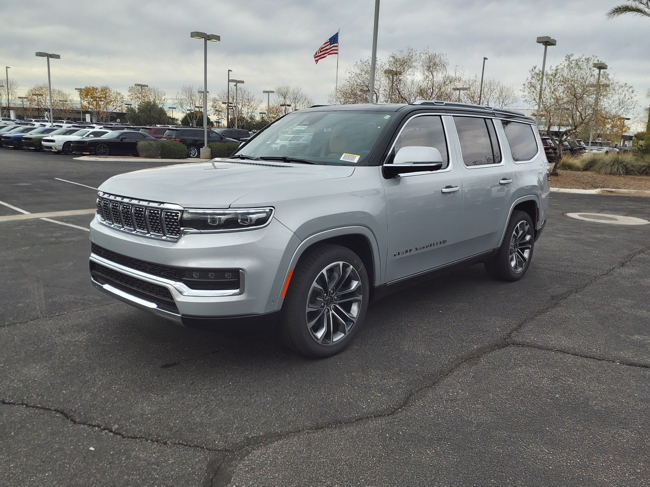 Front view of SUV with distinctive grille and LED headlights