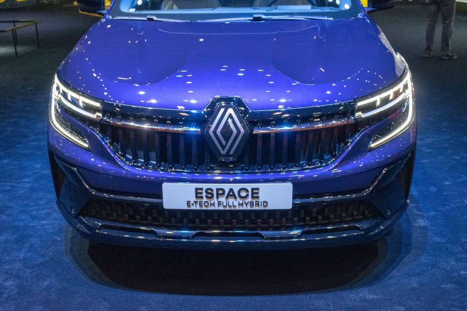 Front grille and LED headlights of a hybrid SUV