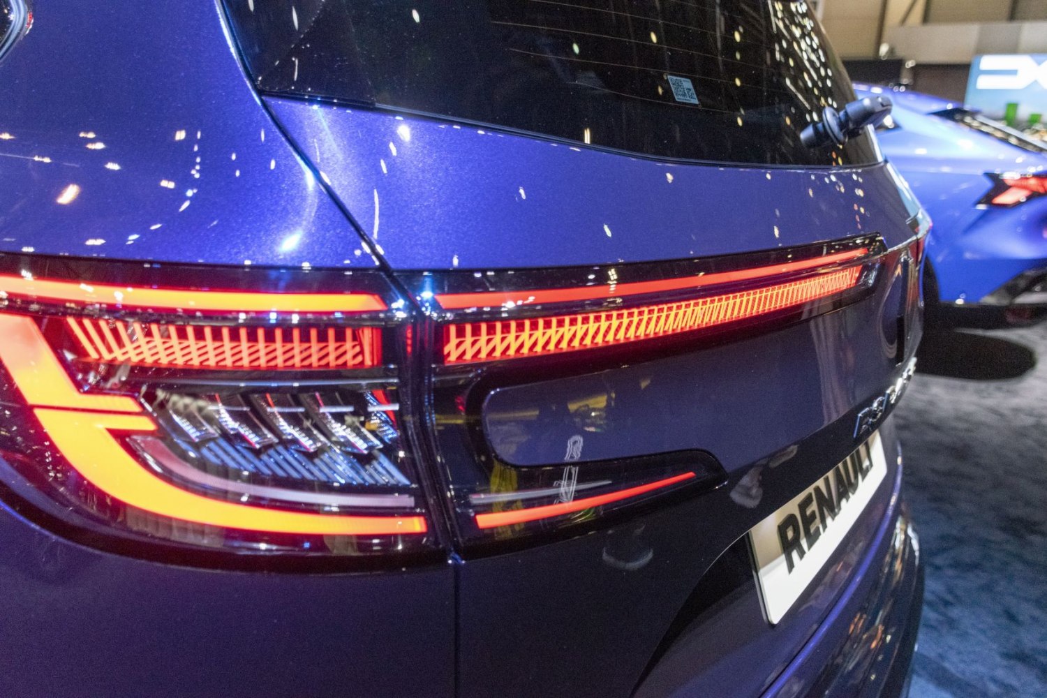 Close-up of rear LED taillights with modern lighting design