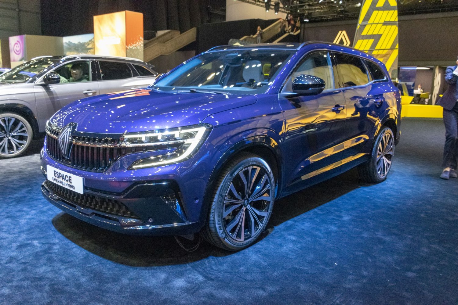 Front view of SUV with LED headlights and alloy wheels