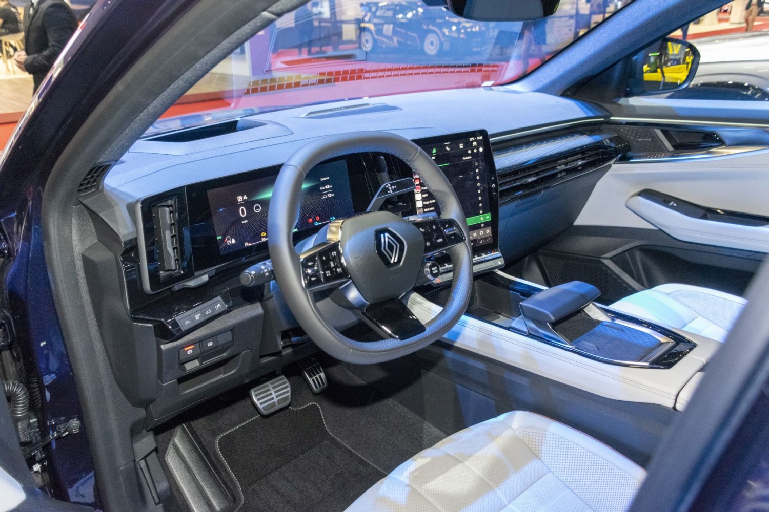Digital cockpit and touchscreen infotainment in modern car interior