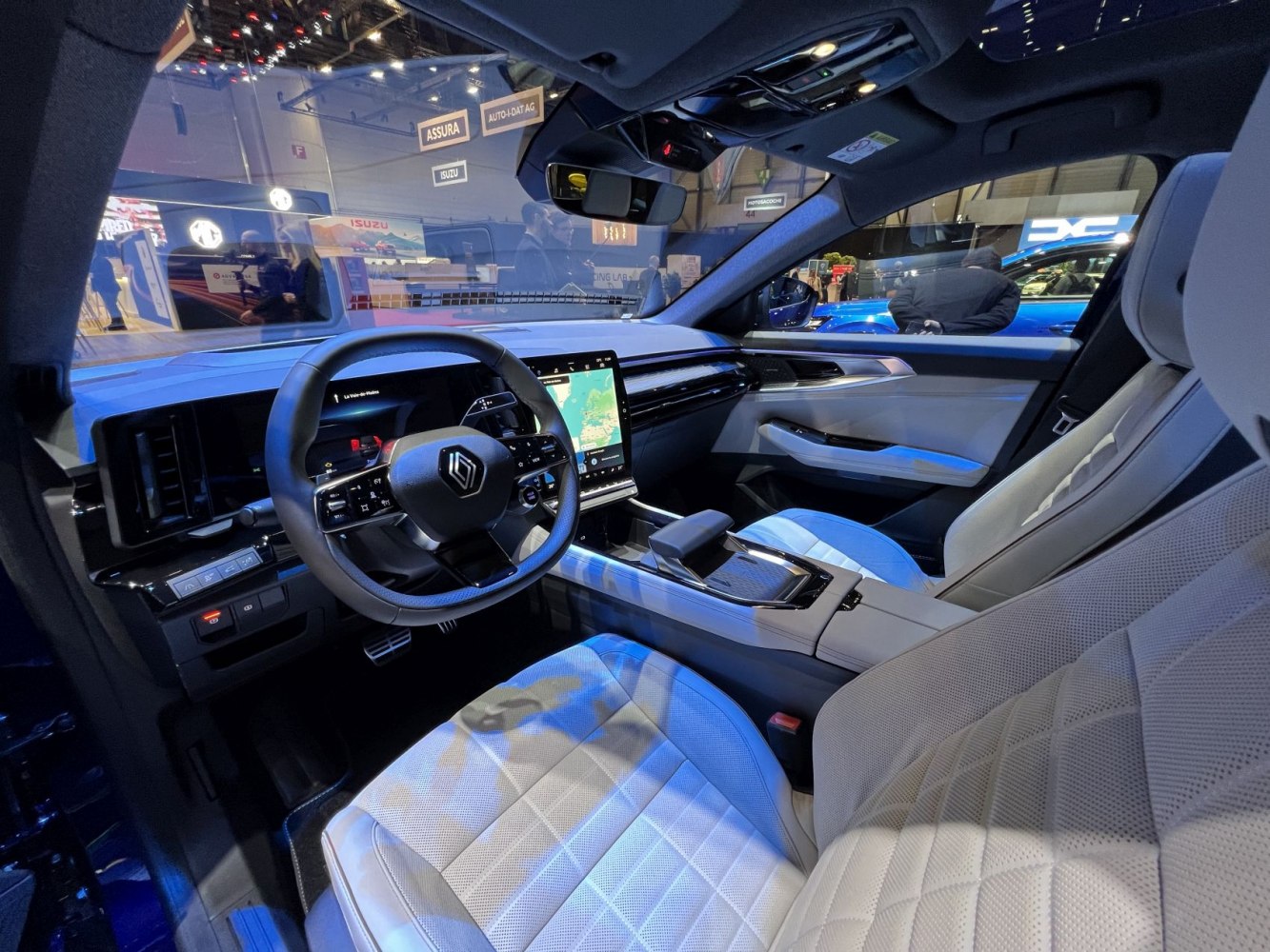 Digital cockpit and touchscreen display in modern car interior