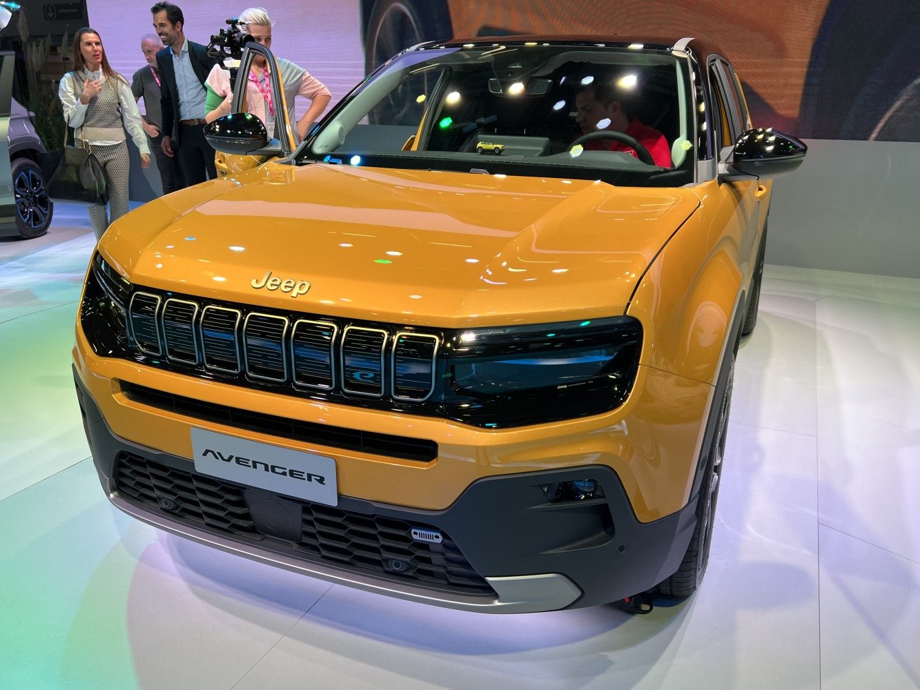 Bold front grille with sleek LED headlights in matte yellow finish