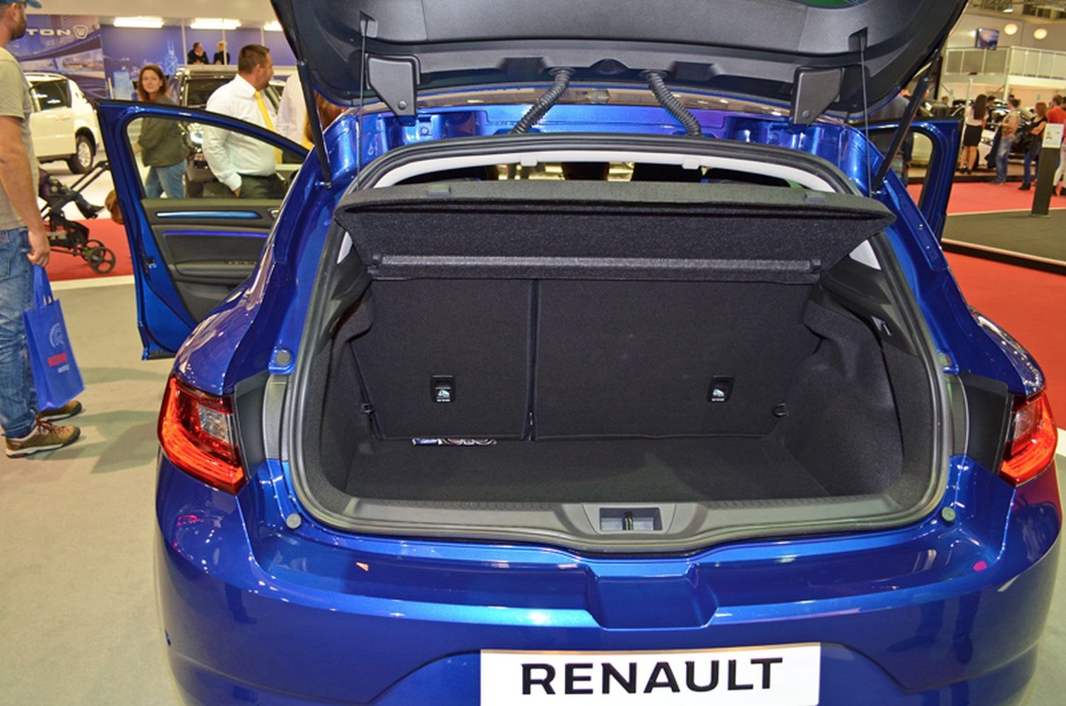Open spacious trunk interior with split rear seats
