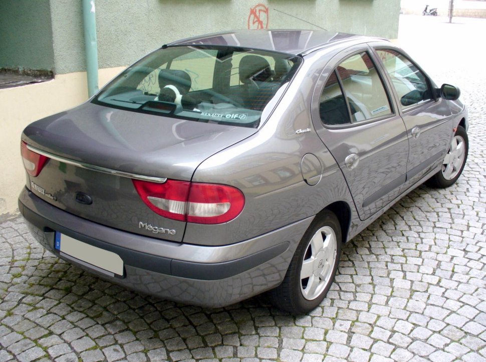 Rear view of five-door hatchback with distinctive tail lights
