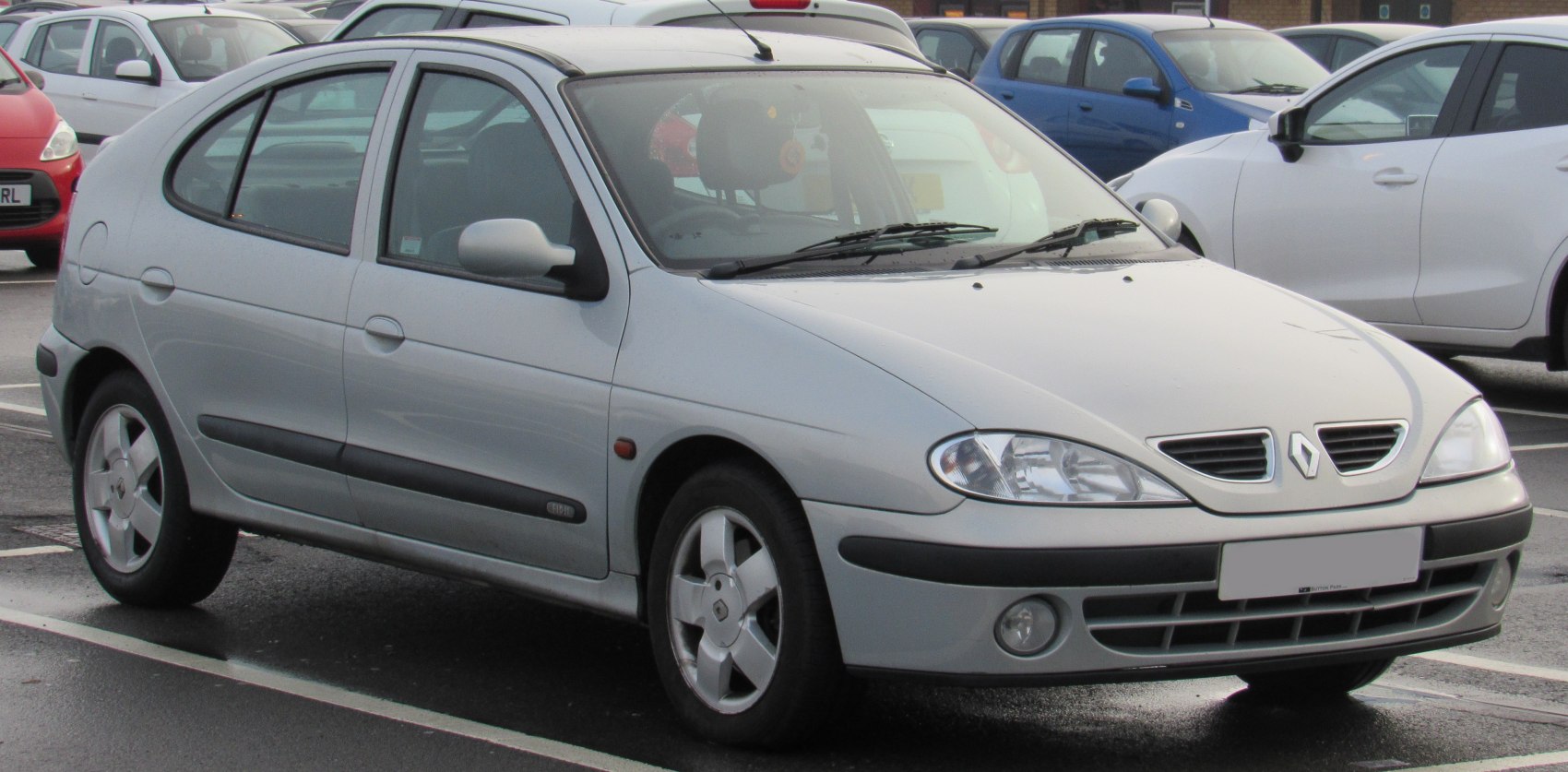 Compact hatchback with distinctive headlights and alloy wheels