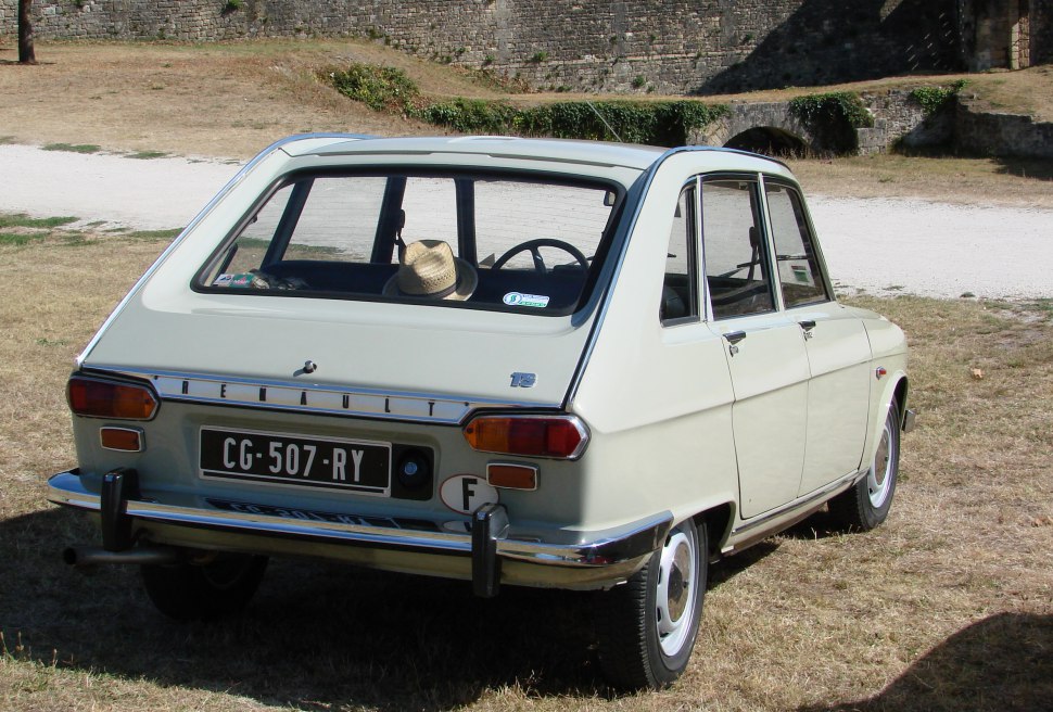 Rear perspective of classic hatchback with distinctive tail lights