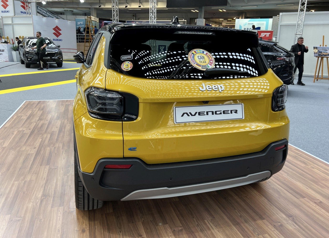 Rear view of a modern compact SUV with distinct tail lights and design.