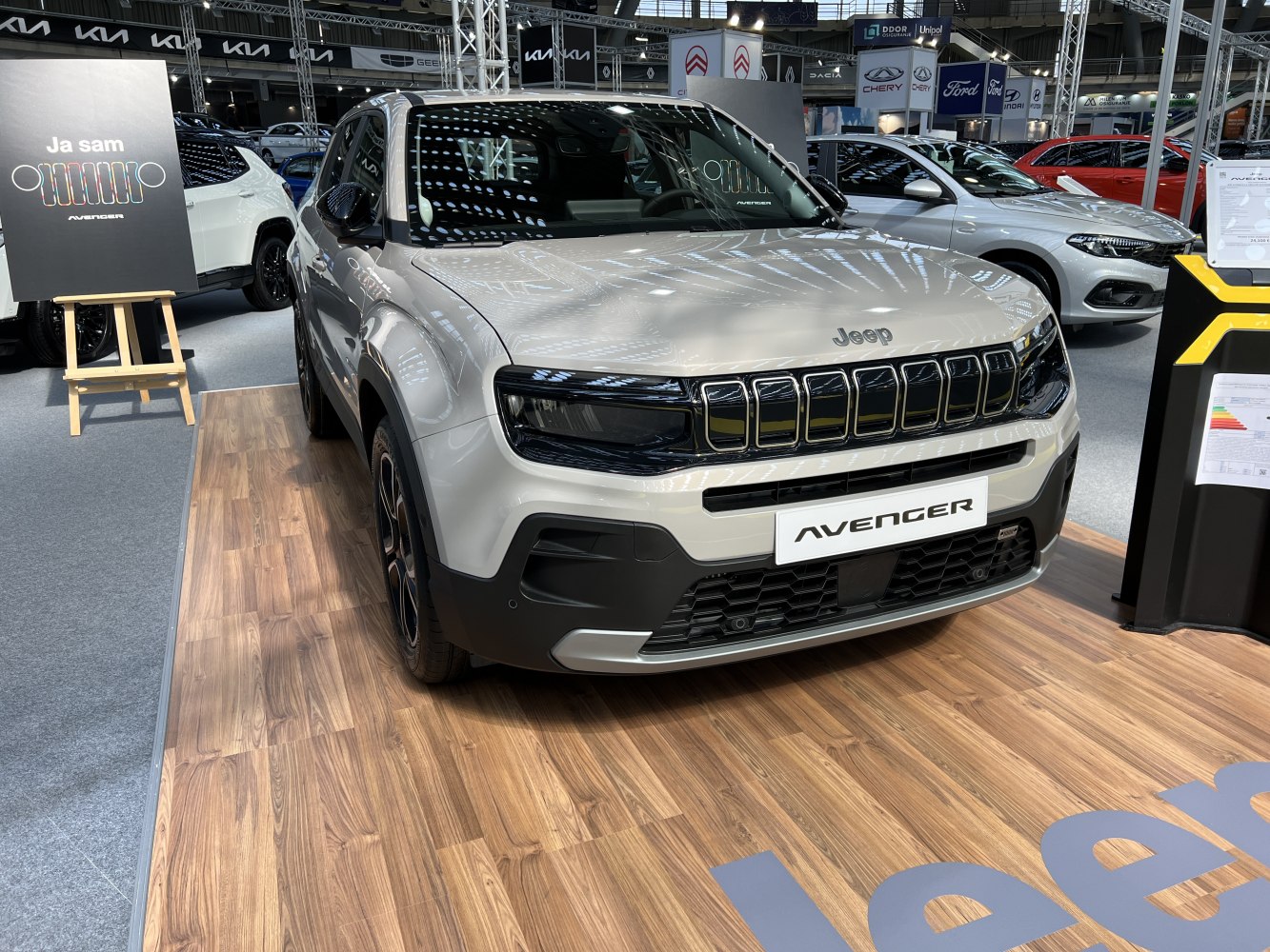 Front view of SUV with signature grille and LED headlights