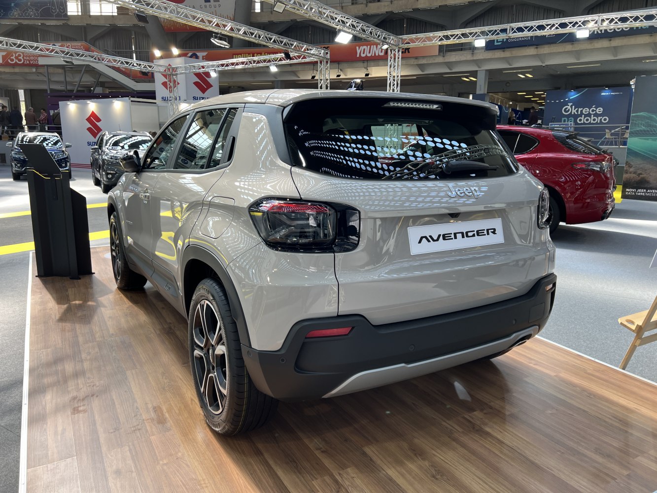 Rear view of a modern compact SUV with distinctive taillights and alloy wheels