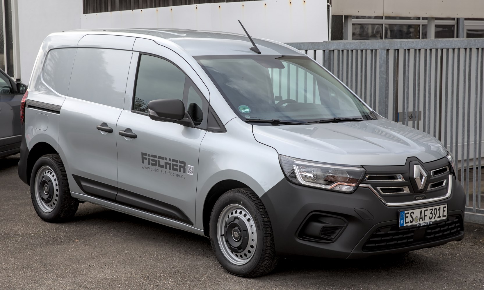 Silver utility van with black plastic trim and steel wheels