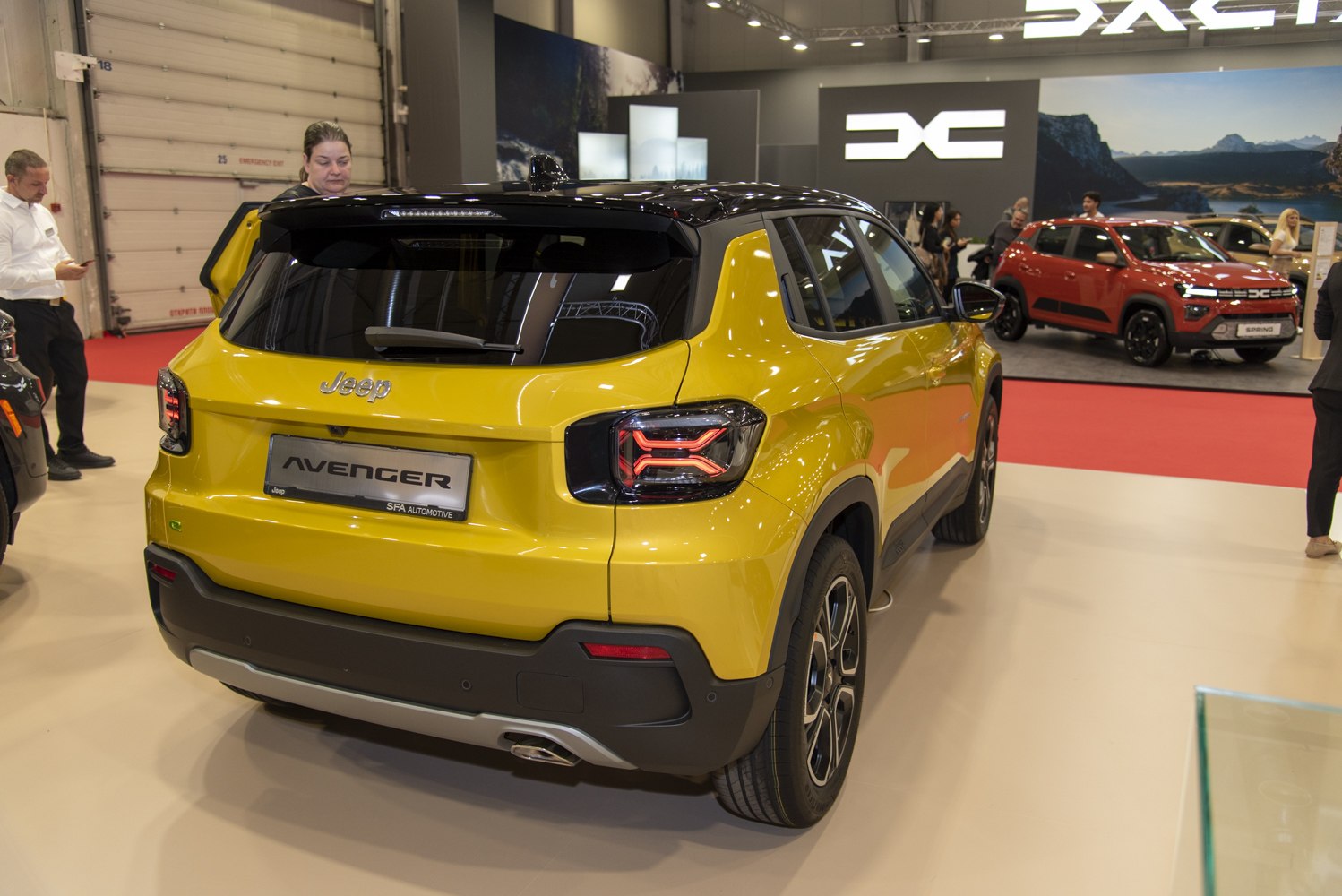 Rear view with distinctive LED tail lights and two-tone paint