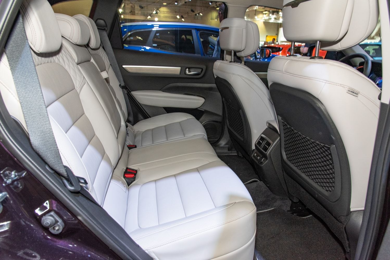 Spacious, premium rear seat interior with leather upholstery