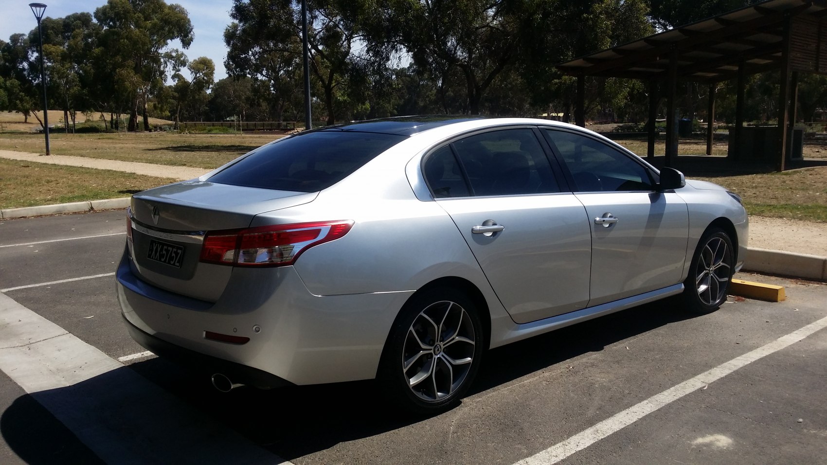 Rear side view with stylish alloy wheels