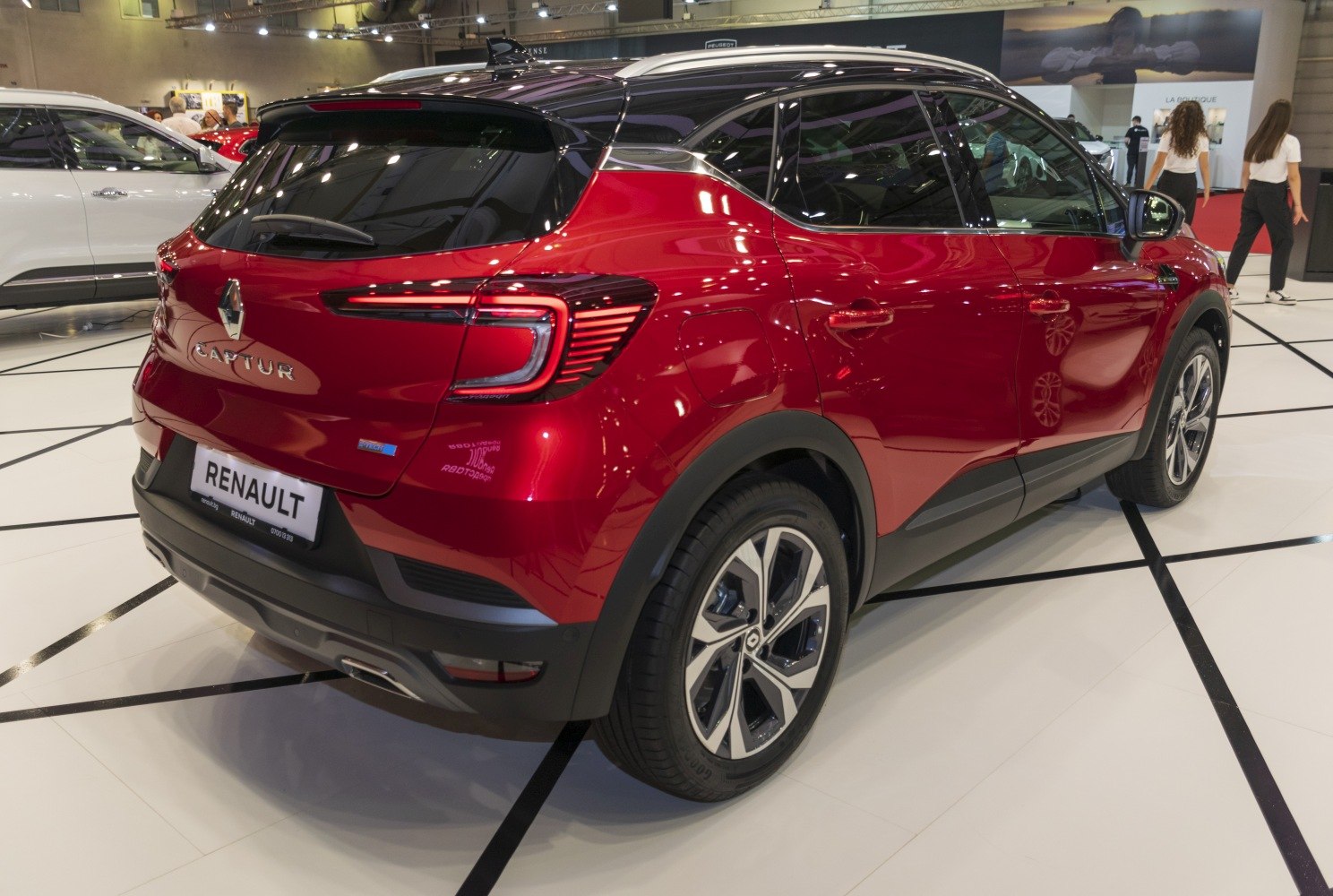 Rear view of compact SUV with LED tail lights and alloy wheels