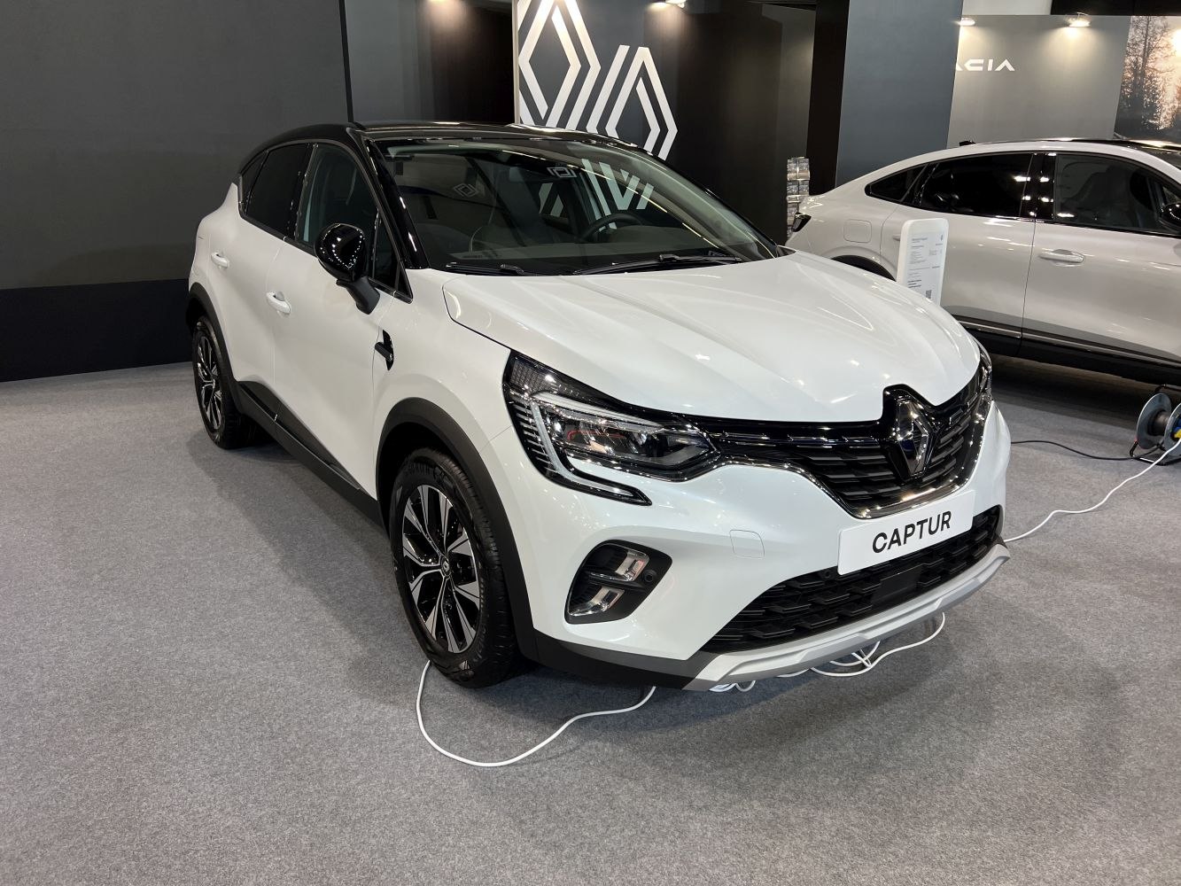 Compact SUV front view with LED headlights and bold grille