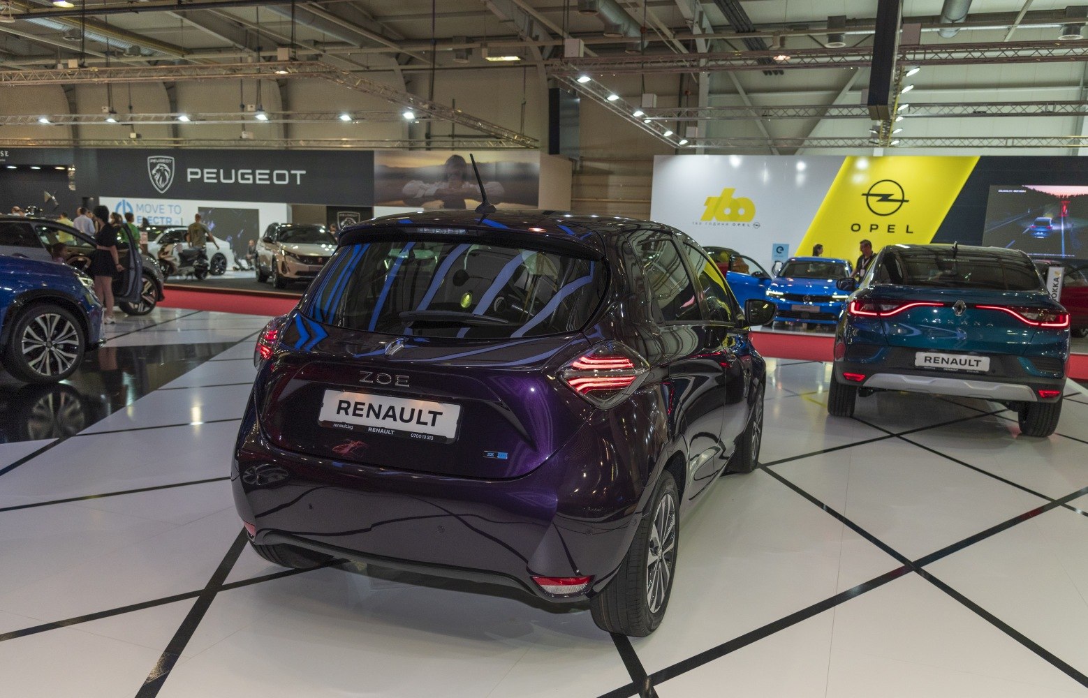 Side rear view of electric hatchback with LED taillights