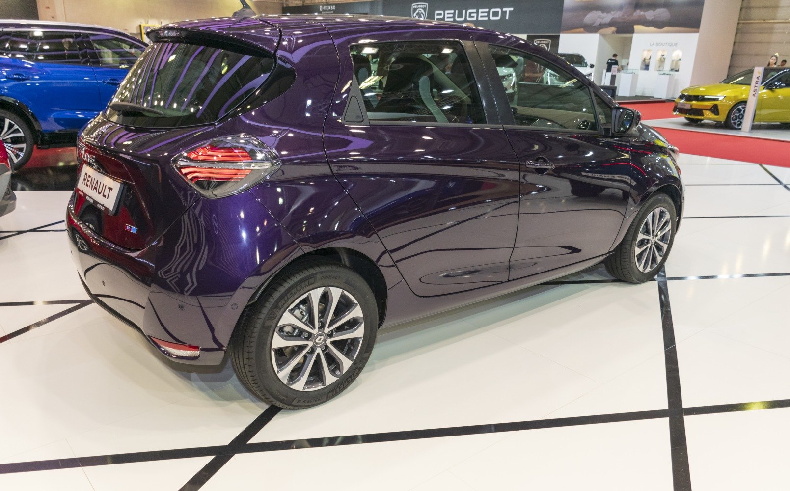 Electric hatchback rear side with distinctive taillights and aerodynamic design