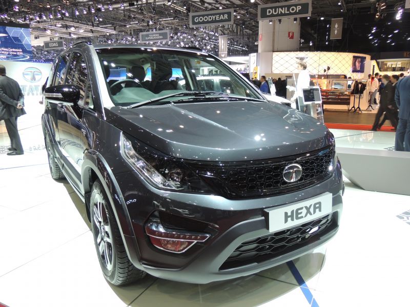 Front view of SUV with bold grille and sleek LED headlights