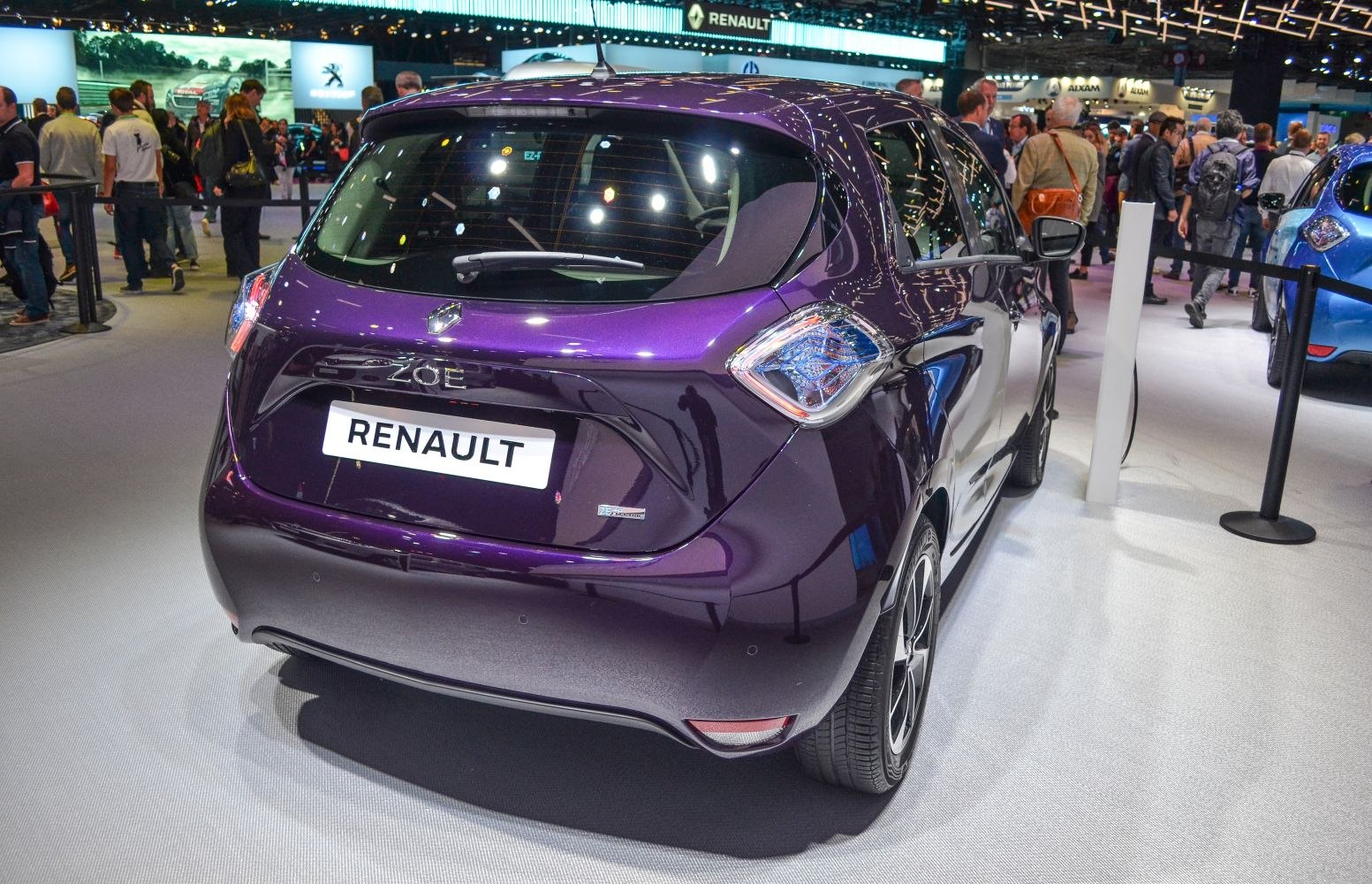 Compact electric hatchback rear view with distinctive taillights and modern design