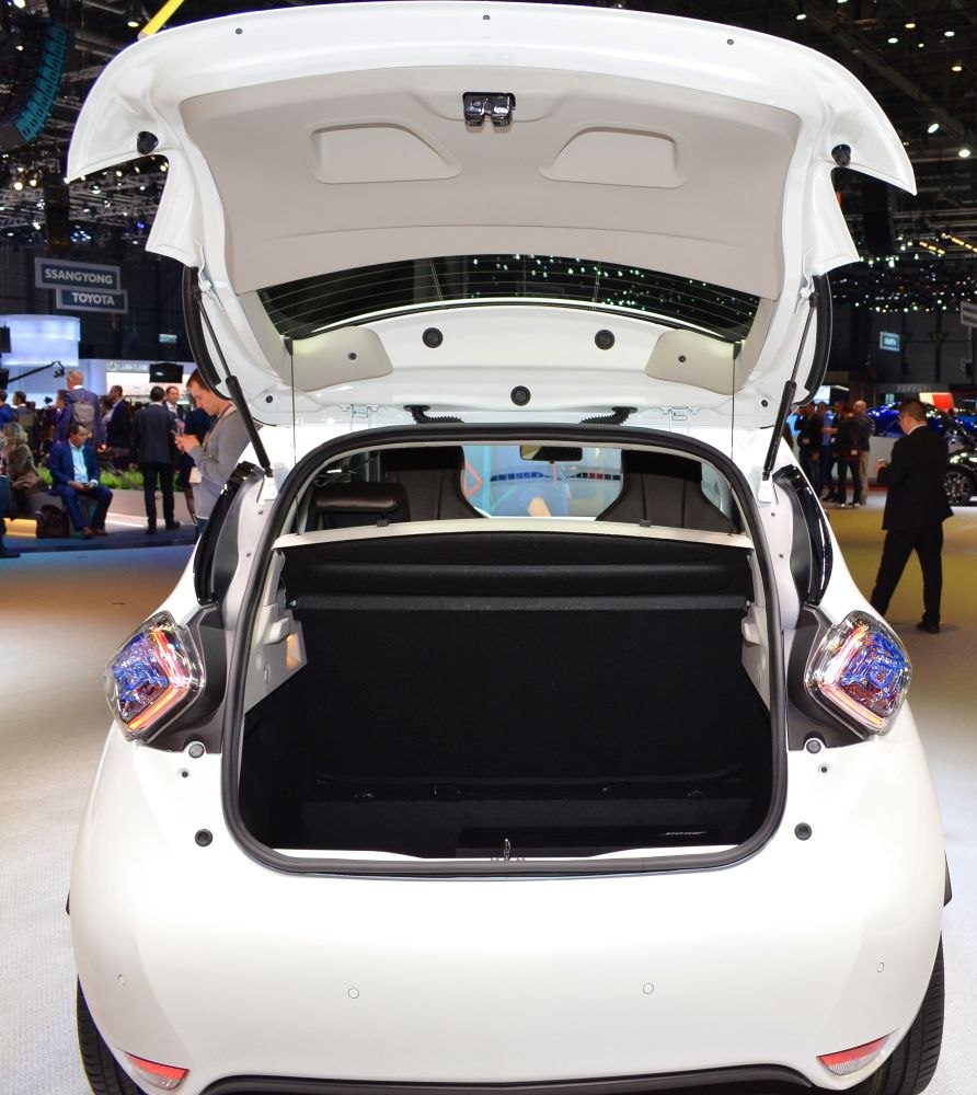 Open hatchback trunk with visible rear lights and spacious cargo area