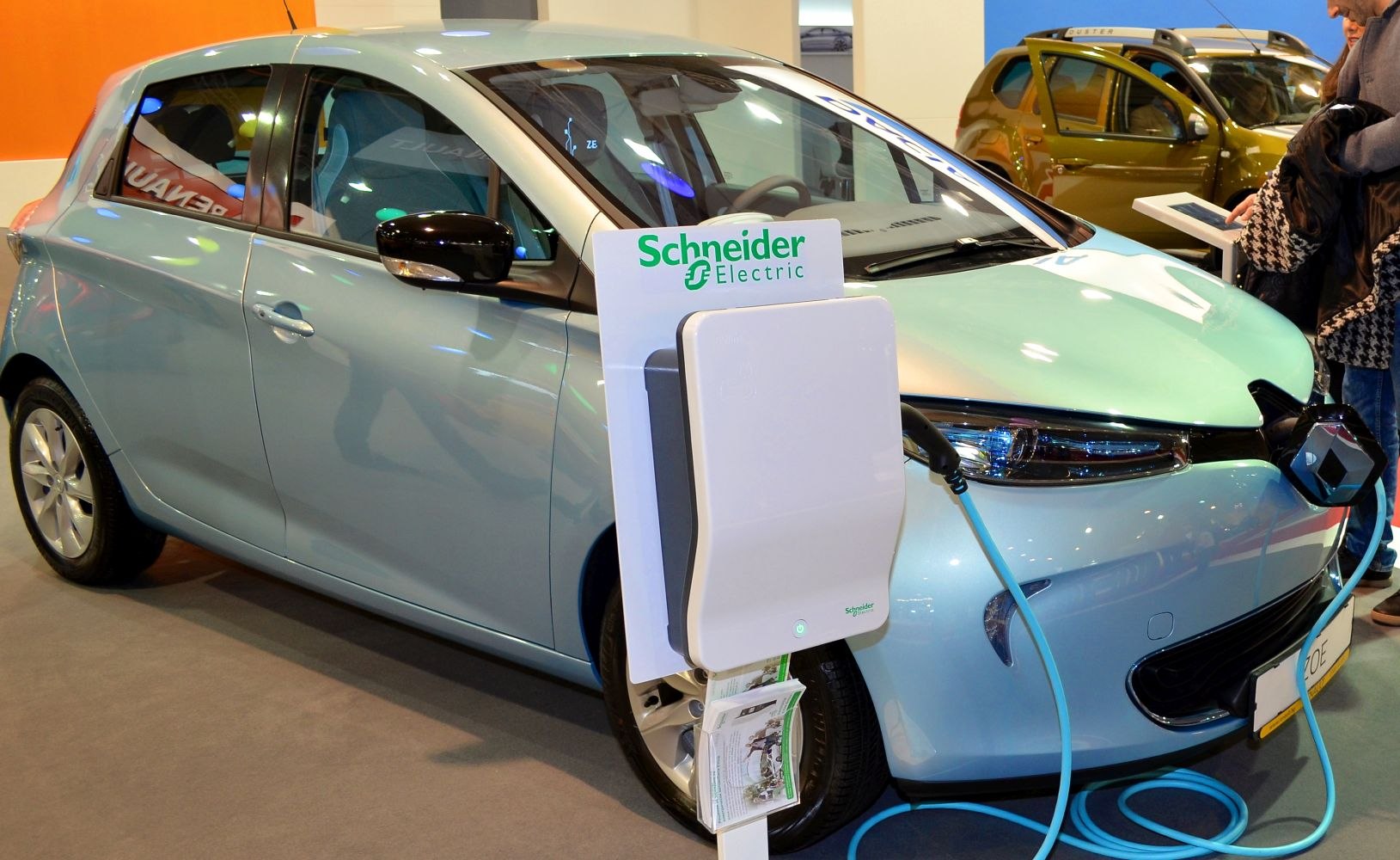 Electric hatchback front-side with charging connection