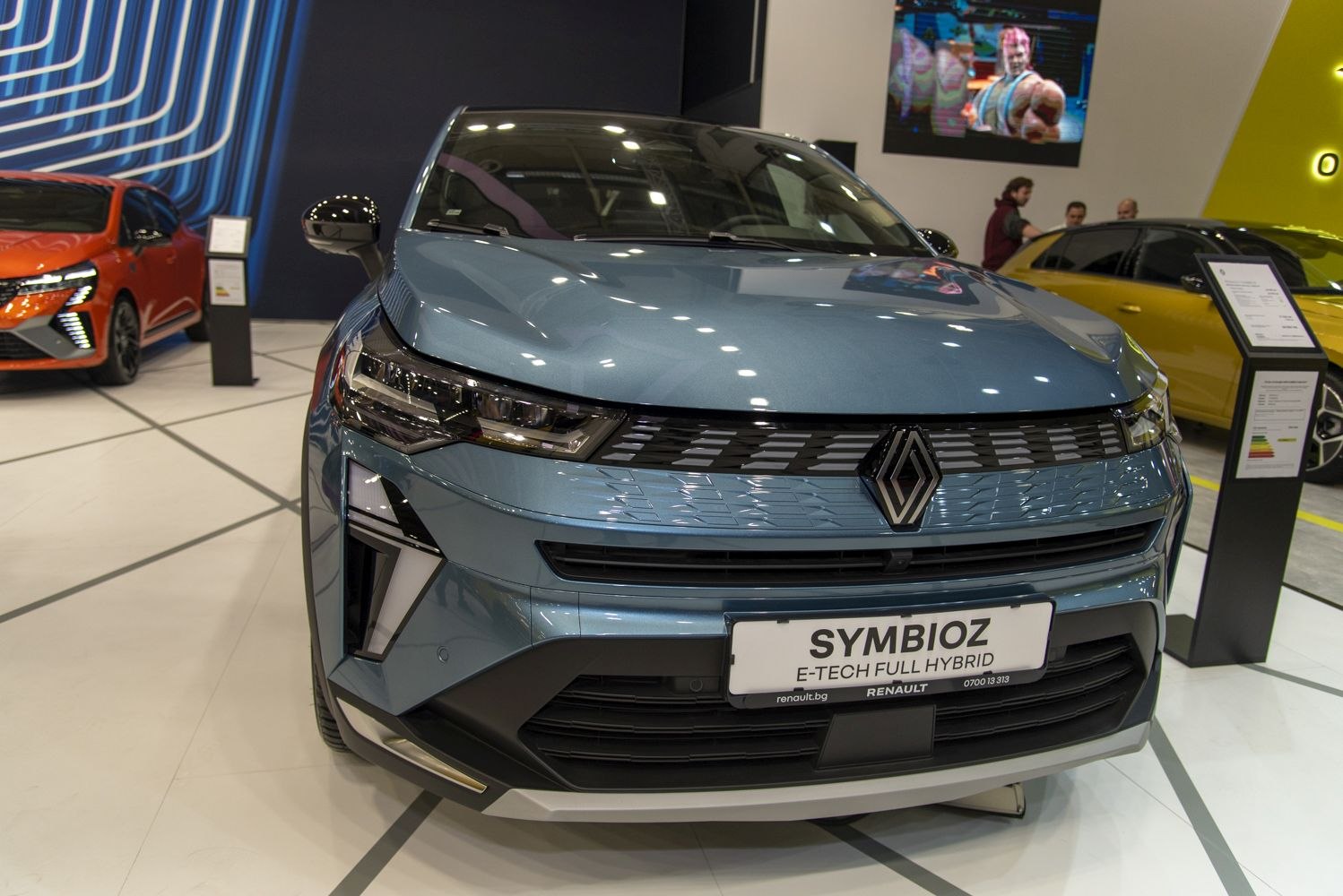 Front view with LED headlights and sleek grille design