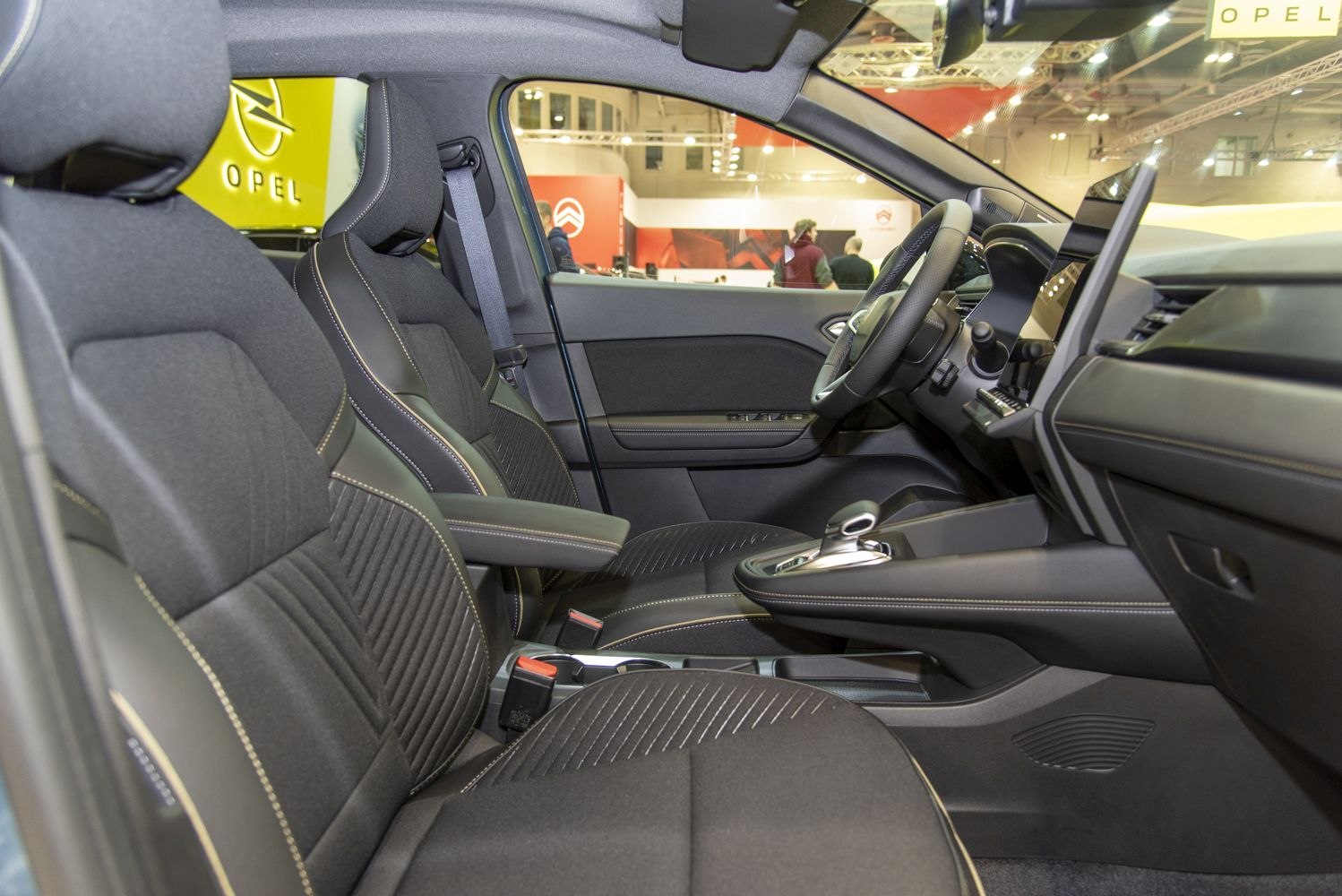 Modern car interior with ergonomic seats and advanced dashboard design
