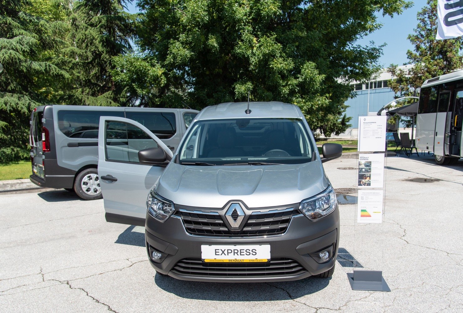 Front view of a utility van with distinctive grille and headlights