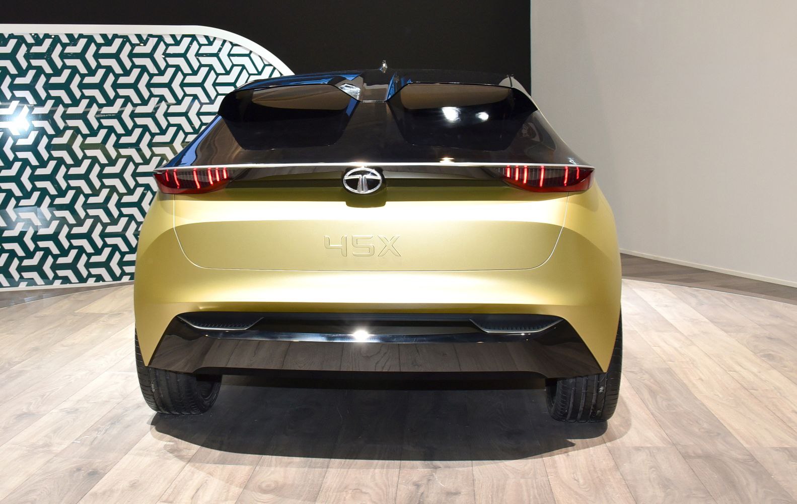 Futuristic LED taillights with sleek rear hatch design