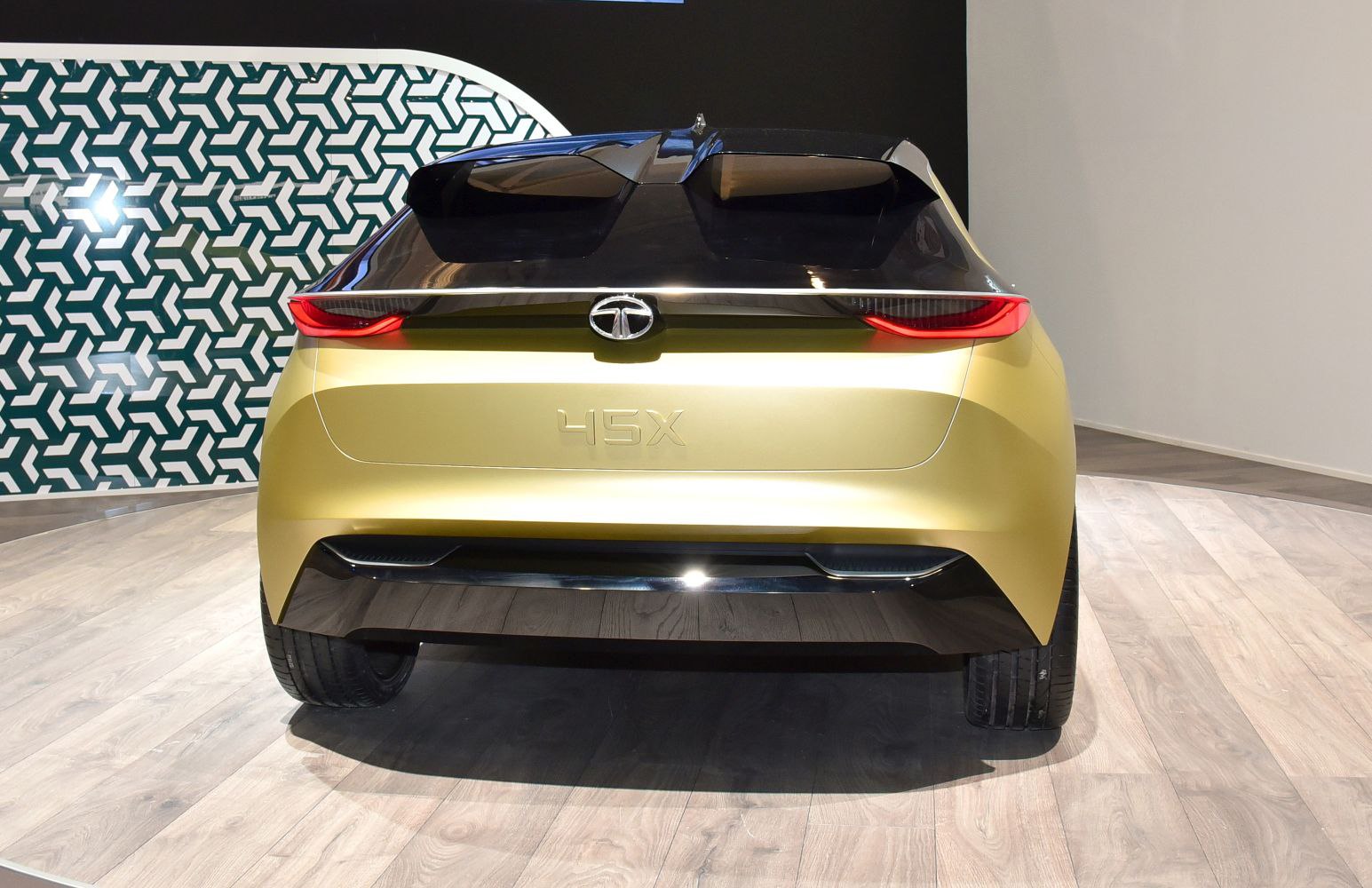 Rear view with sleek LED taillights and modern hatchback design