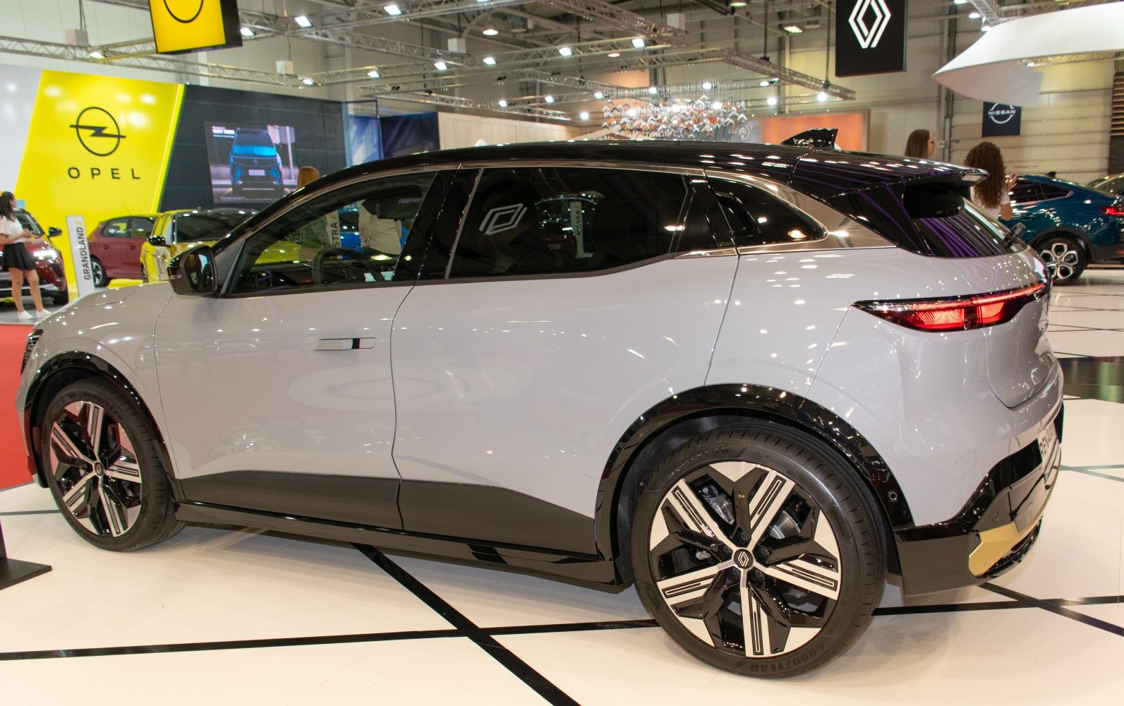 Rear side view with futuristic alloy wheels and sleek LED rear lights