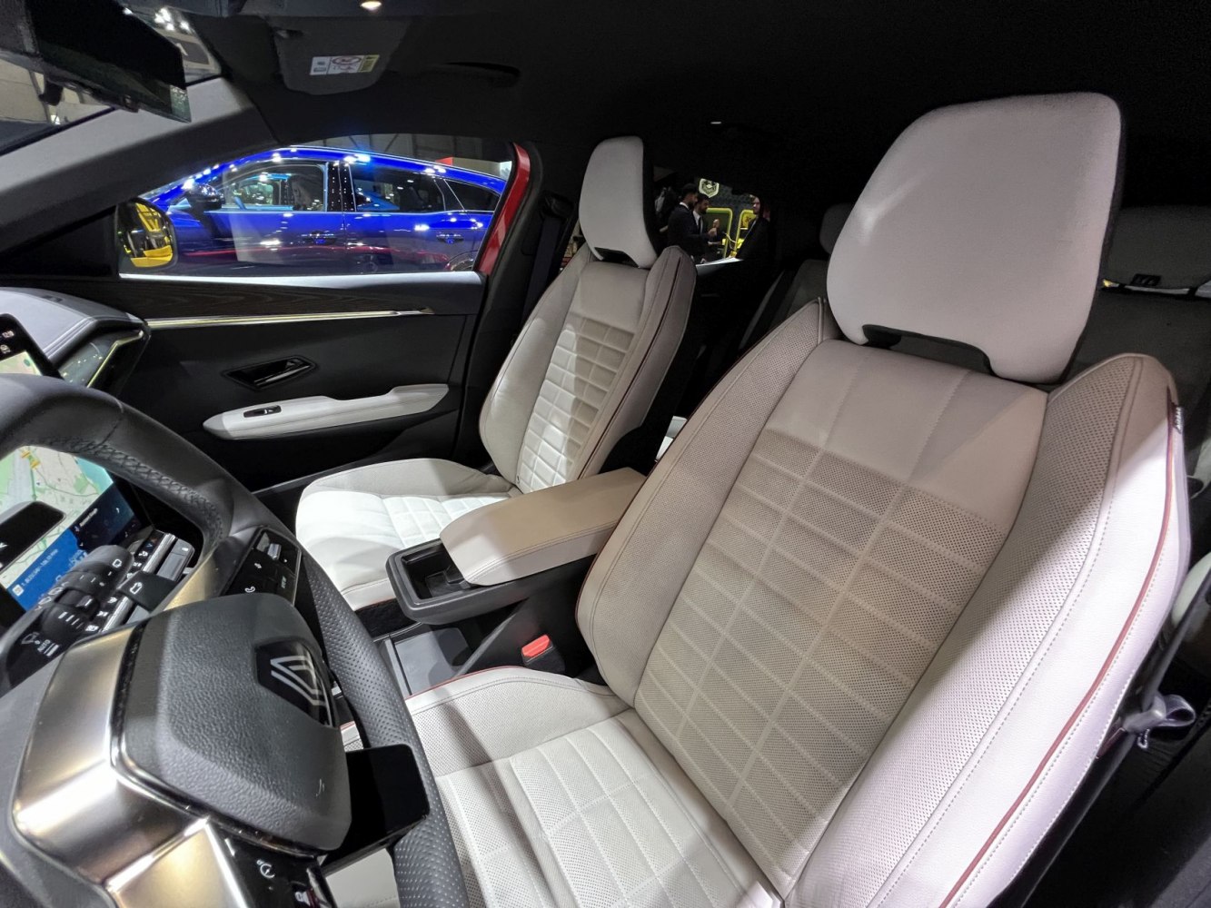 Premium leather seats and modern dashboard of electric vehicle