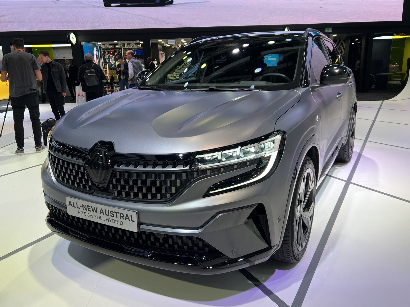 Front grille and LED headlights of a modern hybrid SUV