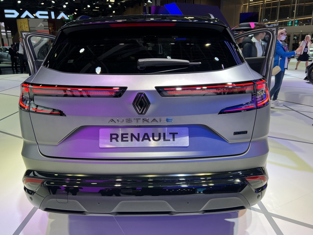 LED horizontal tail lights and rear design with integrated wiper.