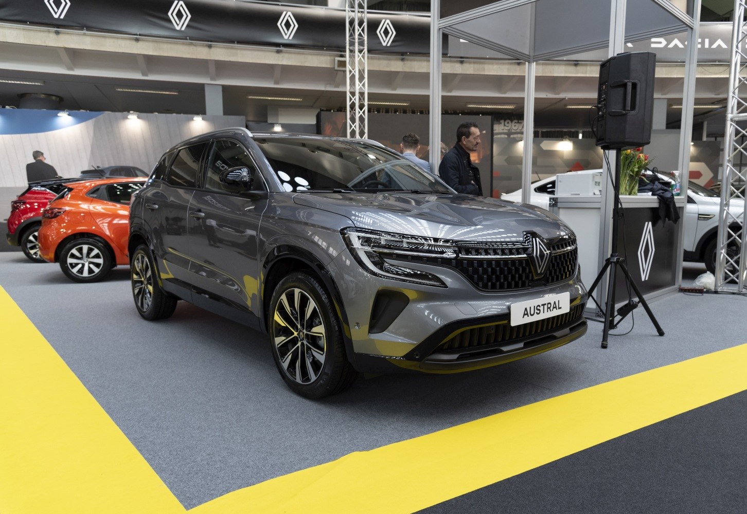 SUV front view with LED headlights and alloy wheels