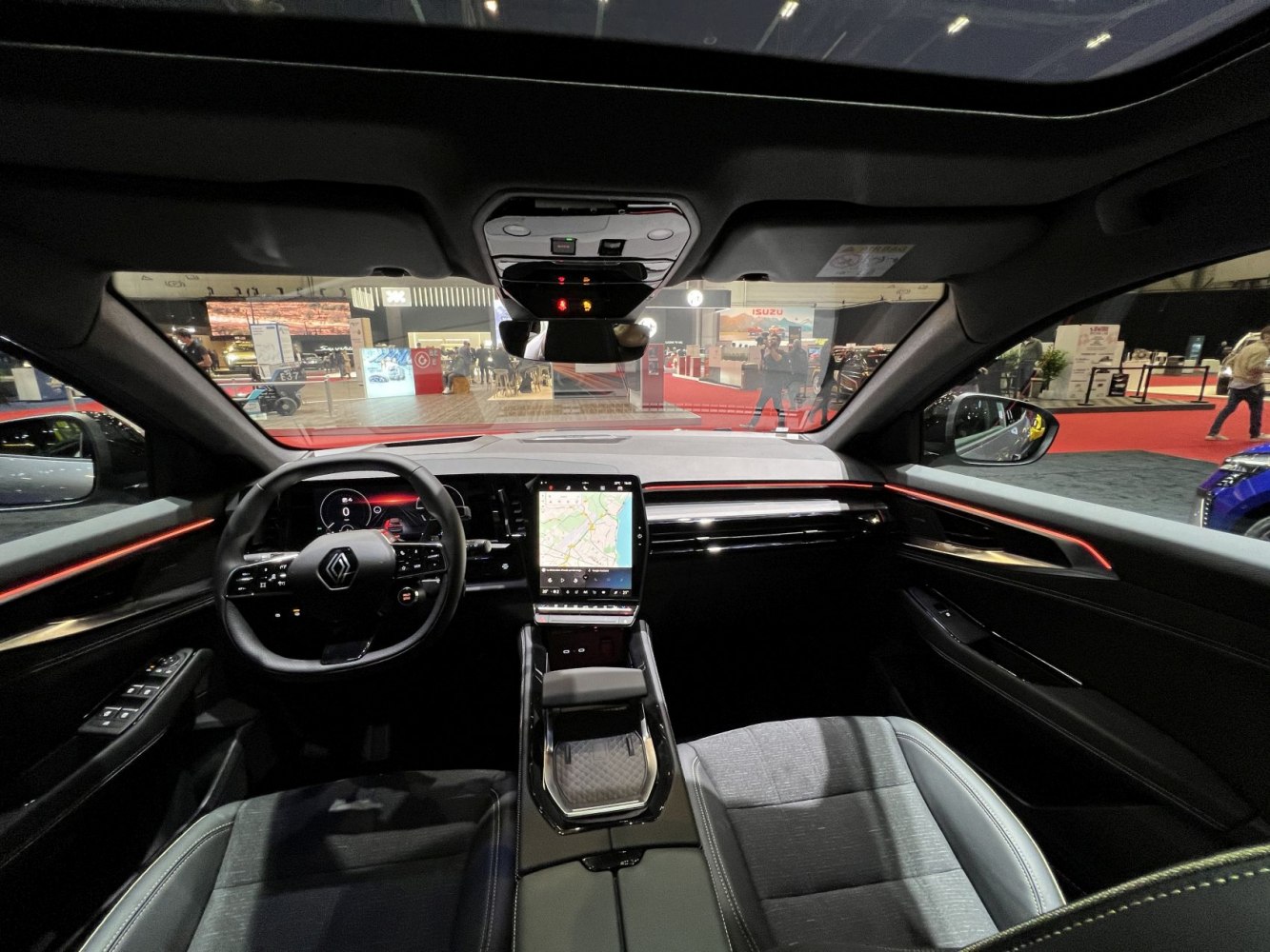 Modern dashboard with digital display and touchscreen infotainment