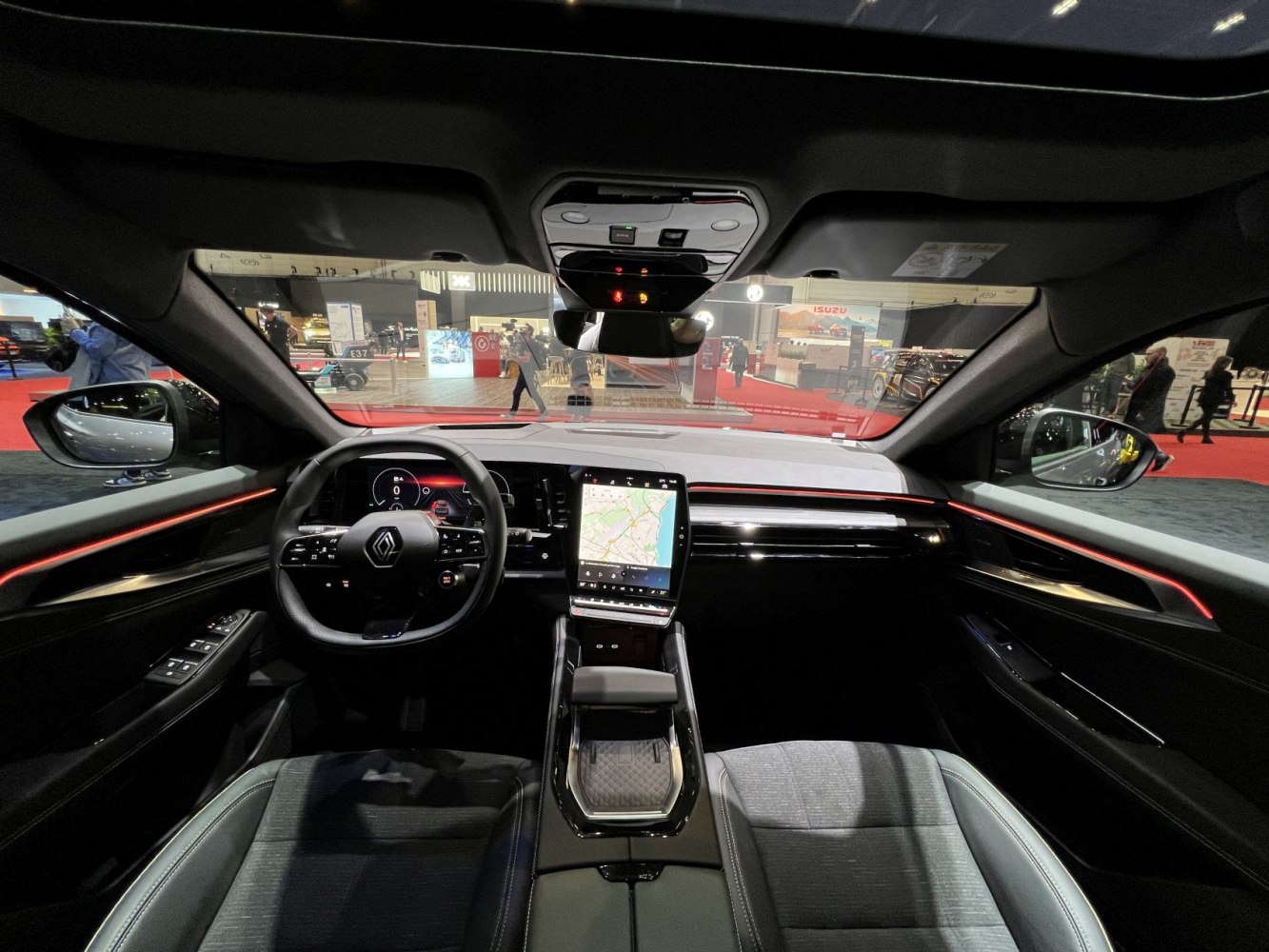 Digital cockpit and vertical central touchscreen in modern car interior