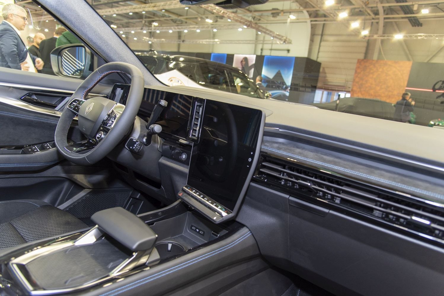 Digital cockpit and large touchscreen in modern car interior