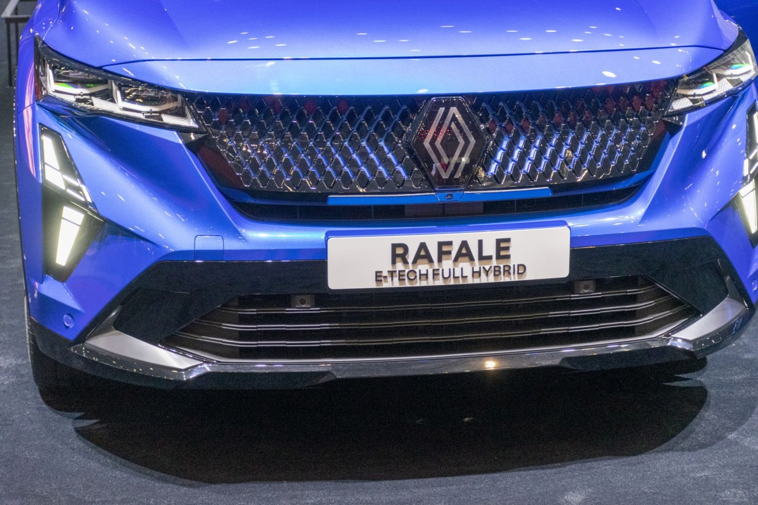 Front grille and LED headlights of a hybrid vehicle
