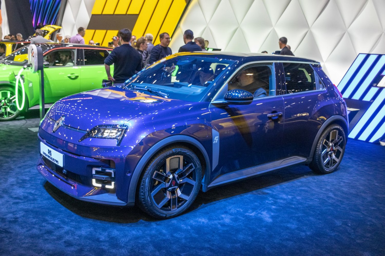 Electric hatchback with LED headlights and modern aerodynamic design