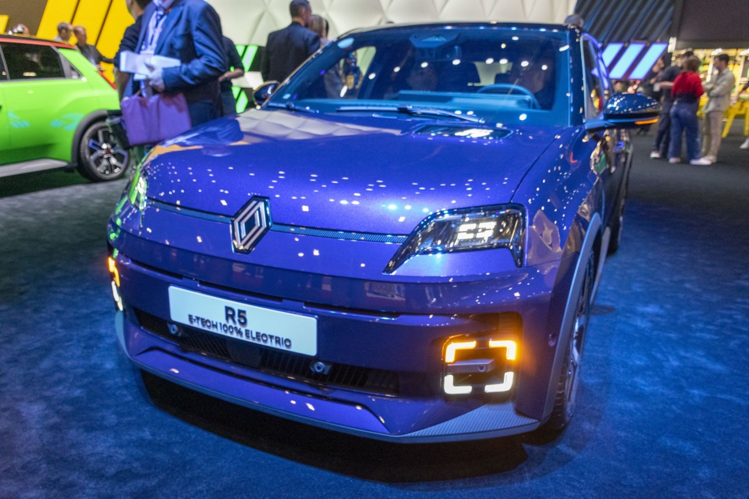 Front view showing distinct LED daytime running lights and modern compact design