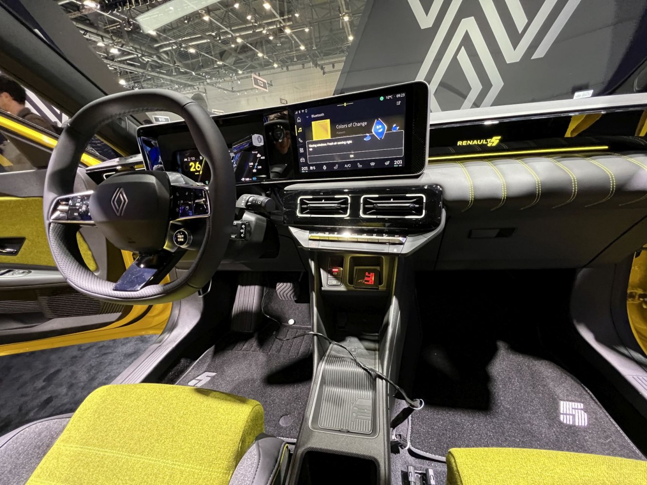 Digital dashboard and touchscreen infotainment inside car