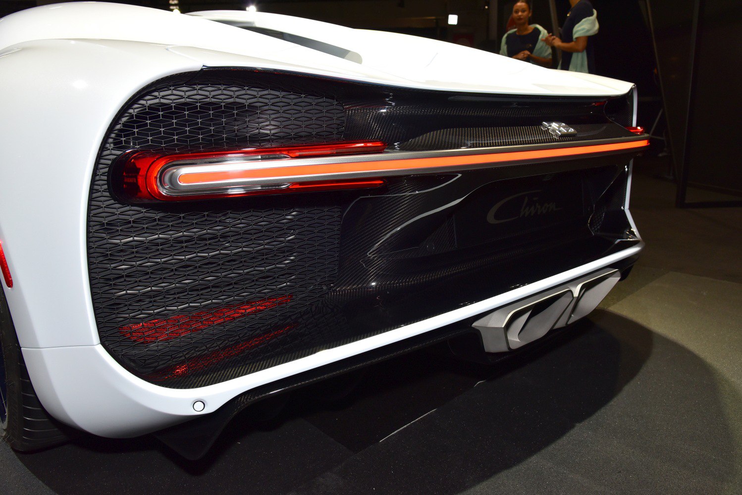 Rear LED light bar and dual exhaust with carbon fiber trim