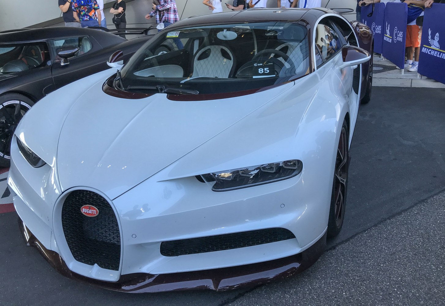 Front view showing horseshoe grille and LED headlights