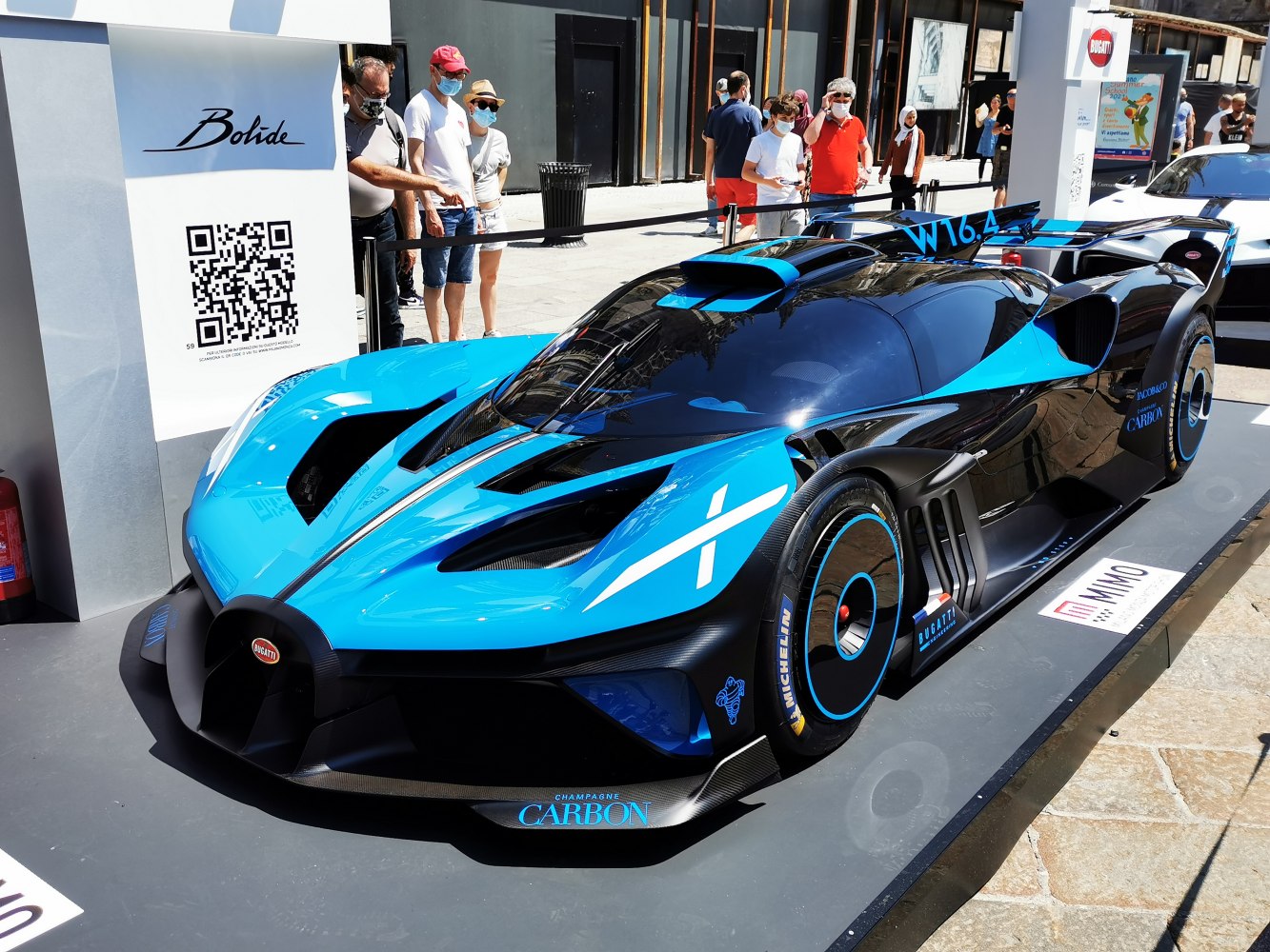 Aerodynamic hypercar with carbon fiber aero and racing-inspired design
