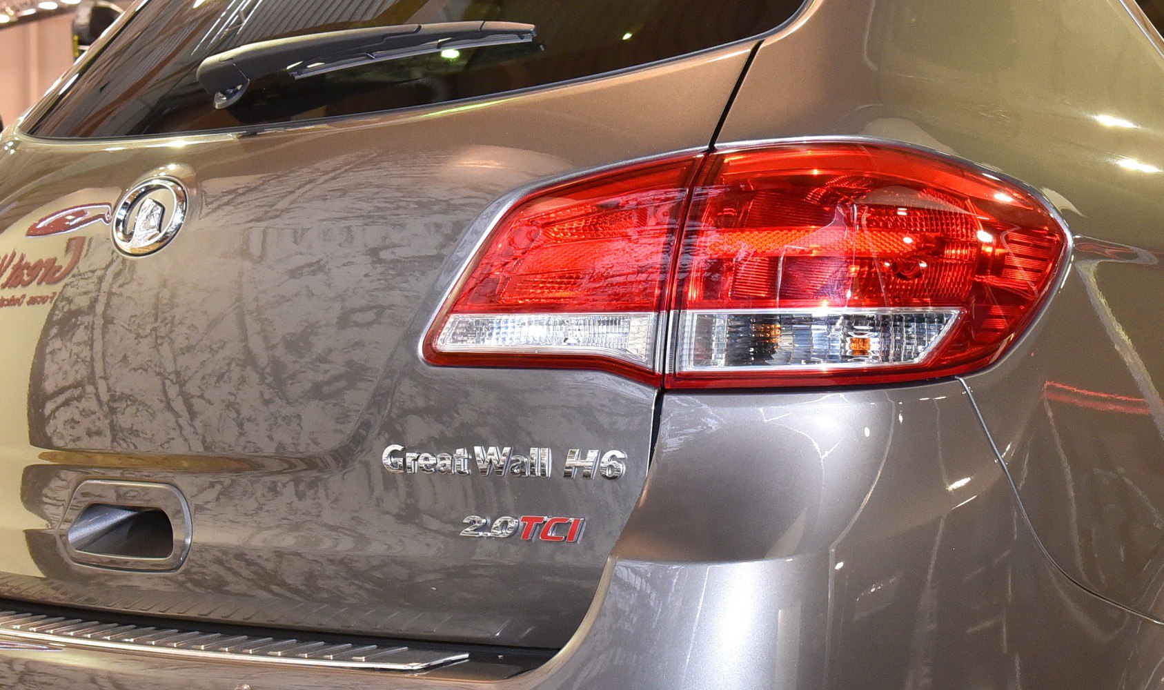 Rear taillight and badges of a vehicle