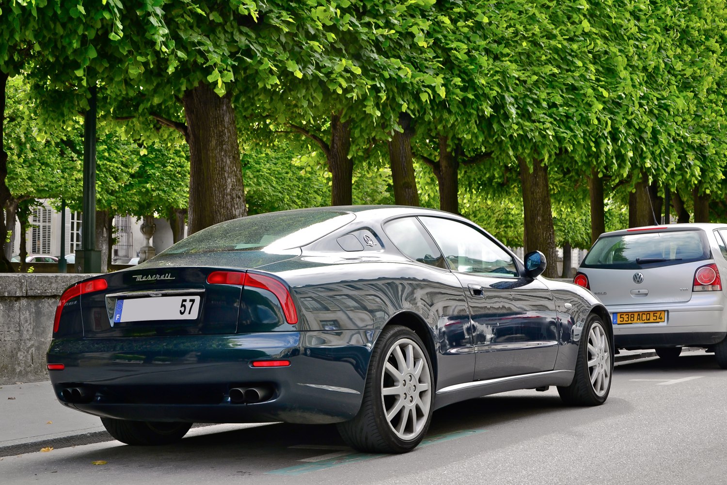 Sleek rear design with distinctive taillights and twin exhausts