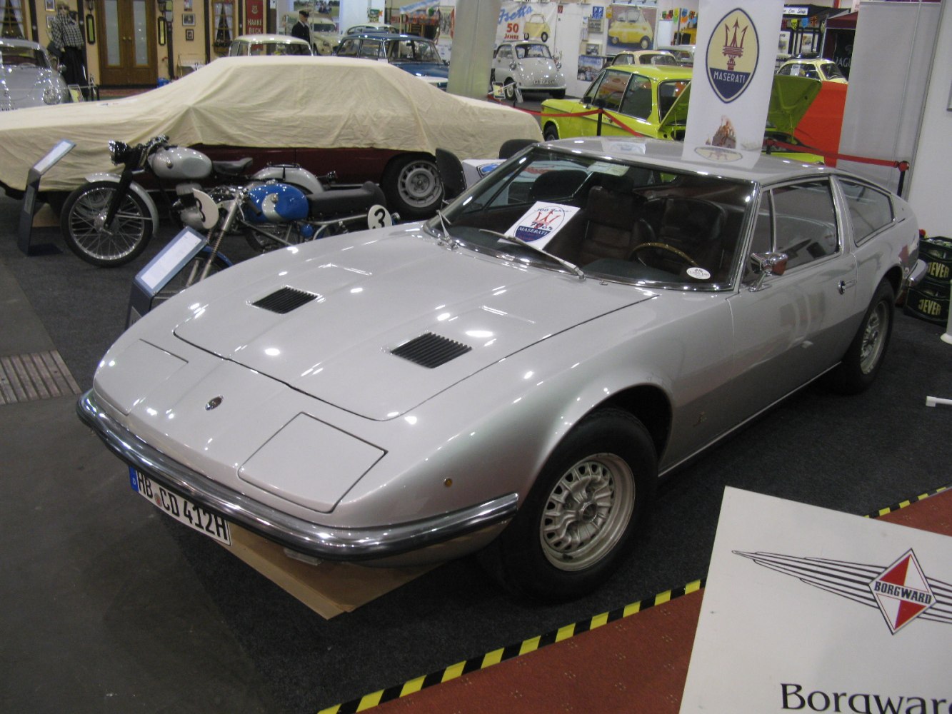 Classic classic sports coupe with hood vents and sleek side profile