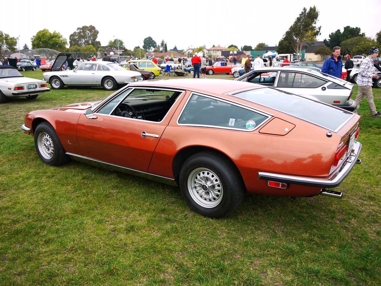 1970s vintage sports coupe with distinctive rear hatch and sleek side profile